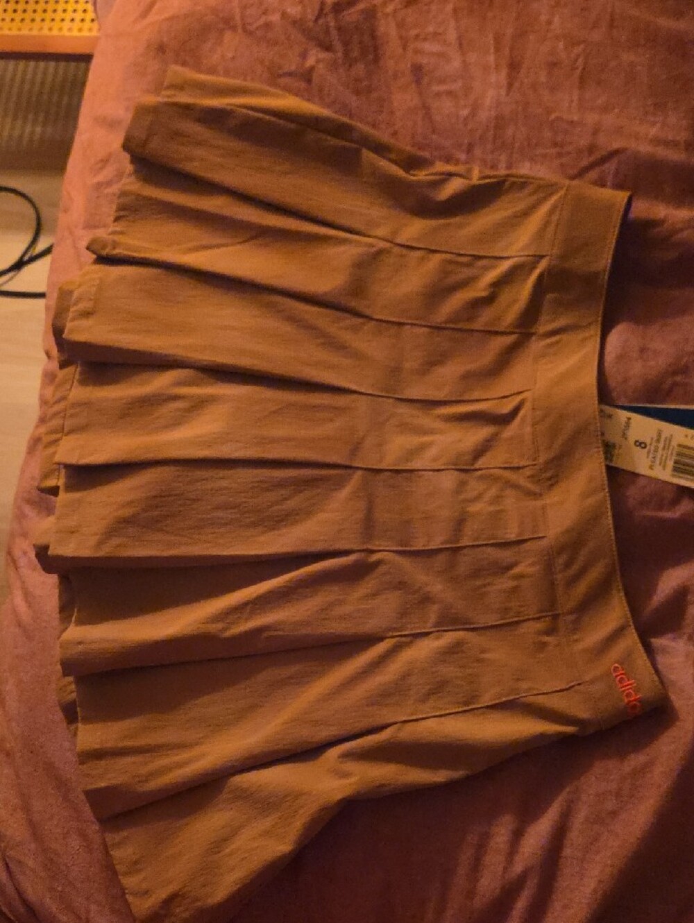 NEW adidas Originals Khaki Pleated Skirt with Logo